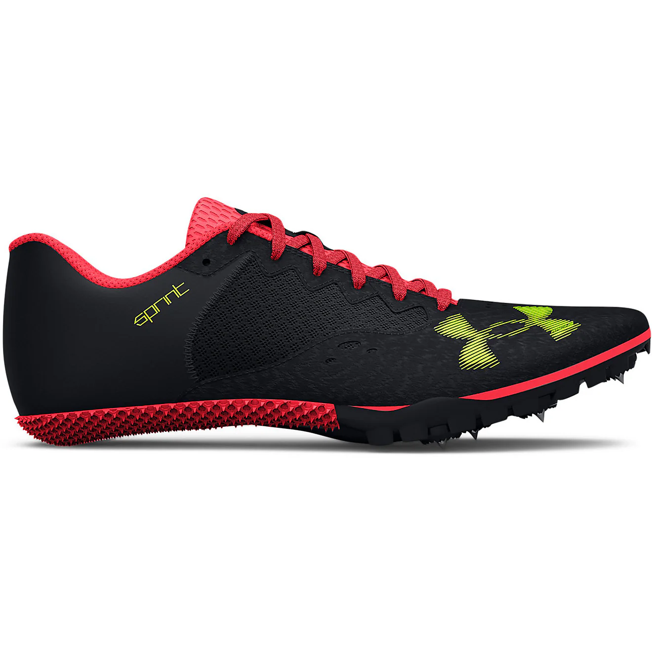 Men's Under Armour Kick Sprint 4, Black/Red, 10.5 D Medium