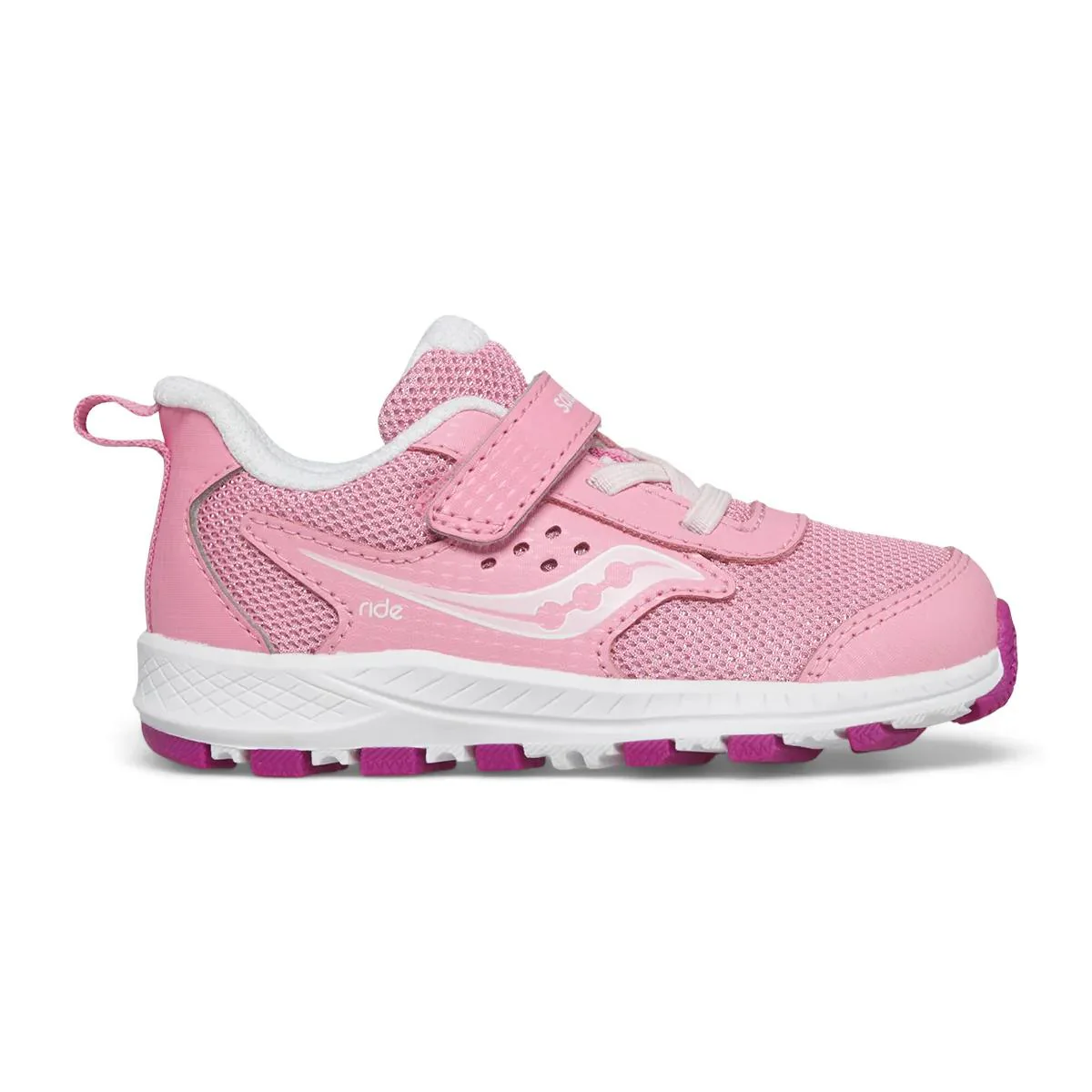 Toddler Saucony Ride JR, Pink, 8 Medium Medium