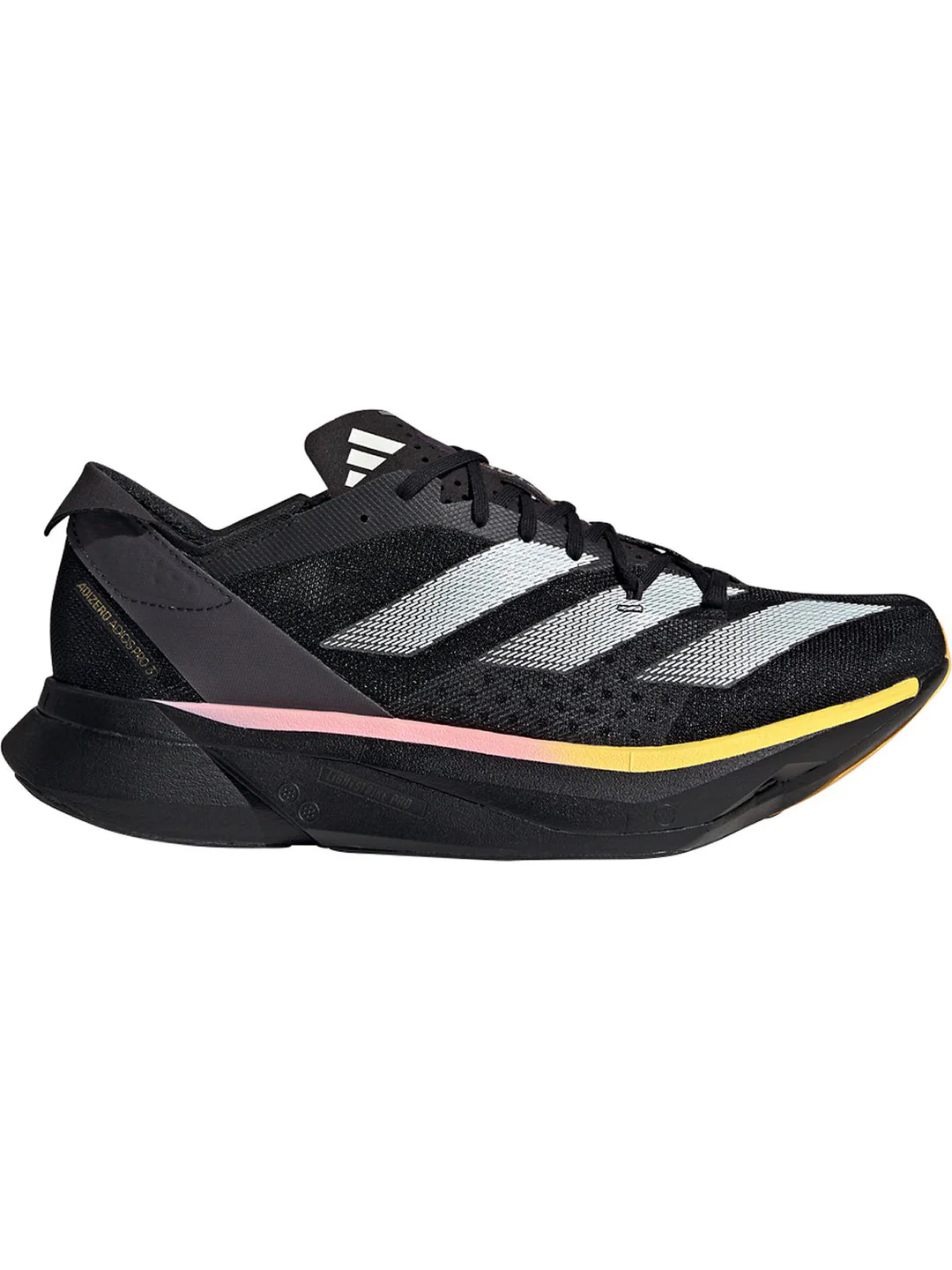 Women's Adidas Adizero Adios Pro 3, Core Black/Zero Metallic/Spark, 8.5 B Medium