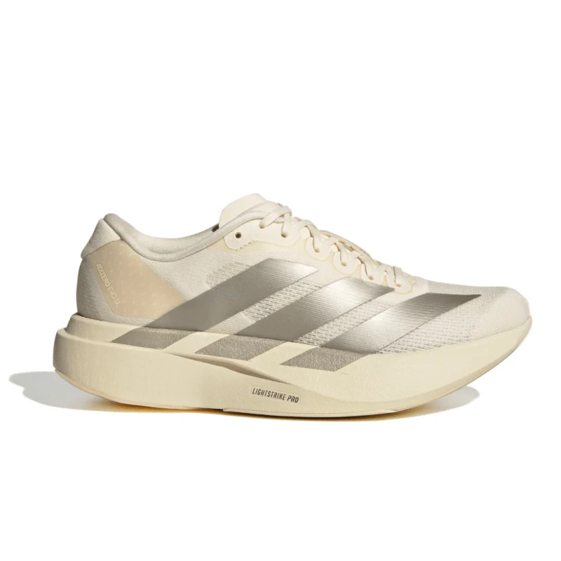 Women's Adidas Adizero Evo SL, Wonder White/Cyber Metallic/Warm Vanilla, 7 B Medium