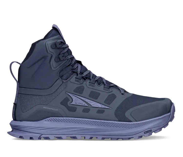 Women's Altra Lone Peak 9 Waterproof Mid, Dark Blue, 8 B Medium