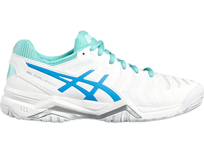 Women's Asics Gel-Challenger 11, White/Diva Blue/Aqua Splash, 9.5 B Medium