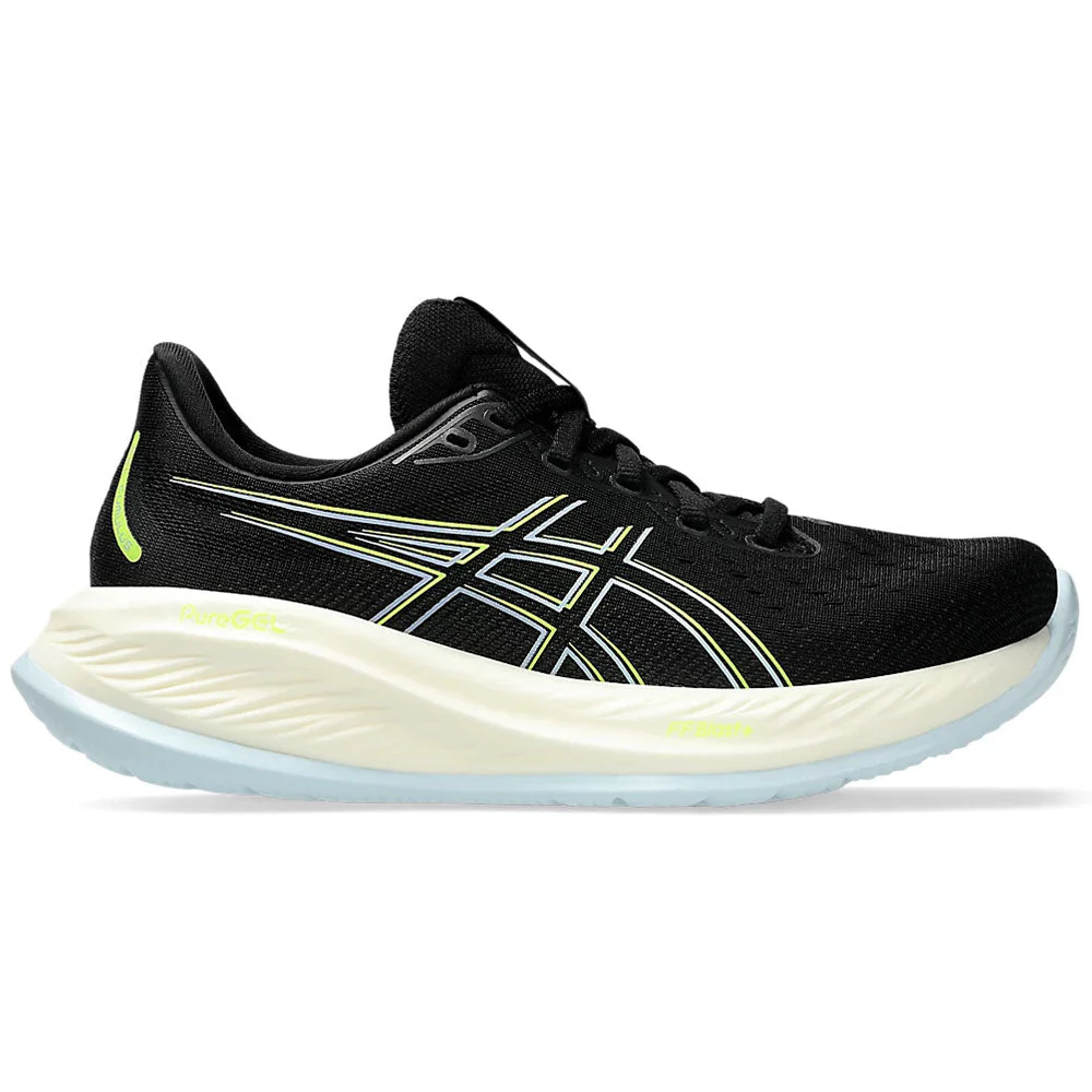 Women's Asics Gel-Cumulus 26, Black/Safety Yellow, 10 B Medium