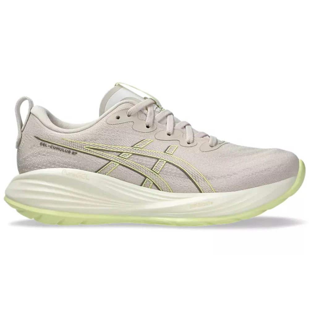 Women's Asics Gel-Cumulus 27, Mineral Beige/Huddle Yellow, 7.5 B Medium