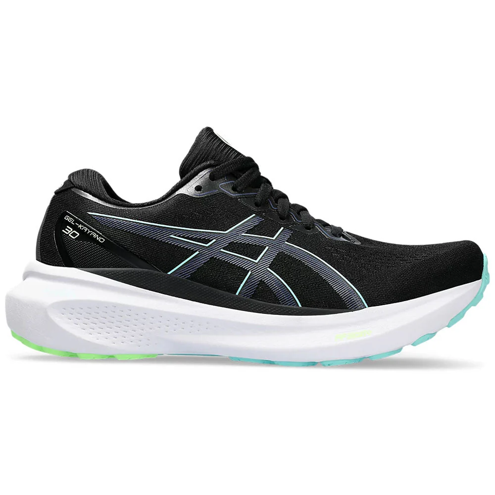 Women's Asics Gel-Kayano 30, Black/Thunder Blue, 8.5 B Medium