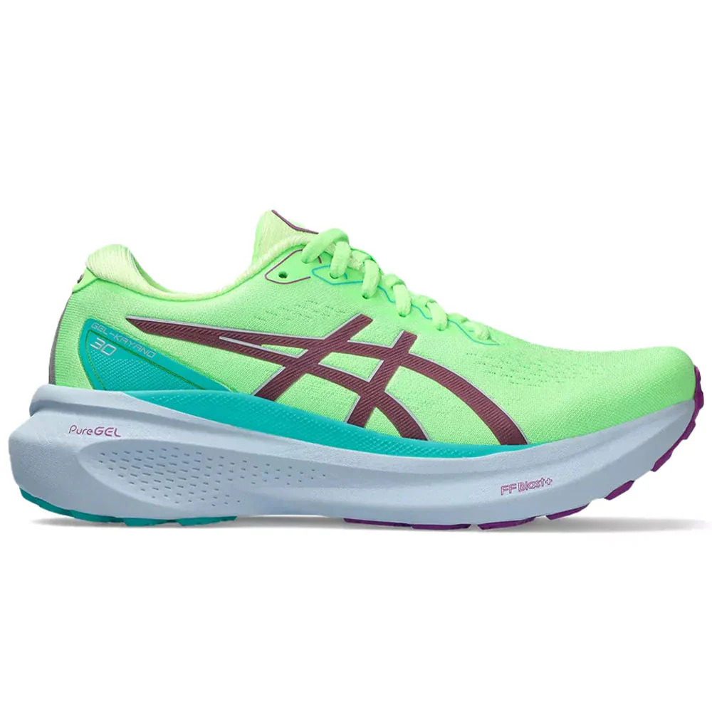 Women's Asics Gel-Kayano 30 Lite-Show, Lite-Show/Illuminate Green, 6 B Medium