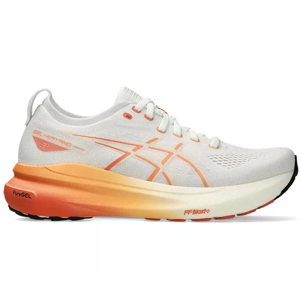 Women's Asics Gel-Kayano 31, White/Faded Orange, 11 B Medium