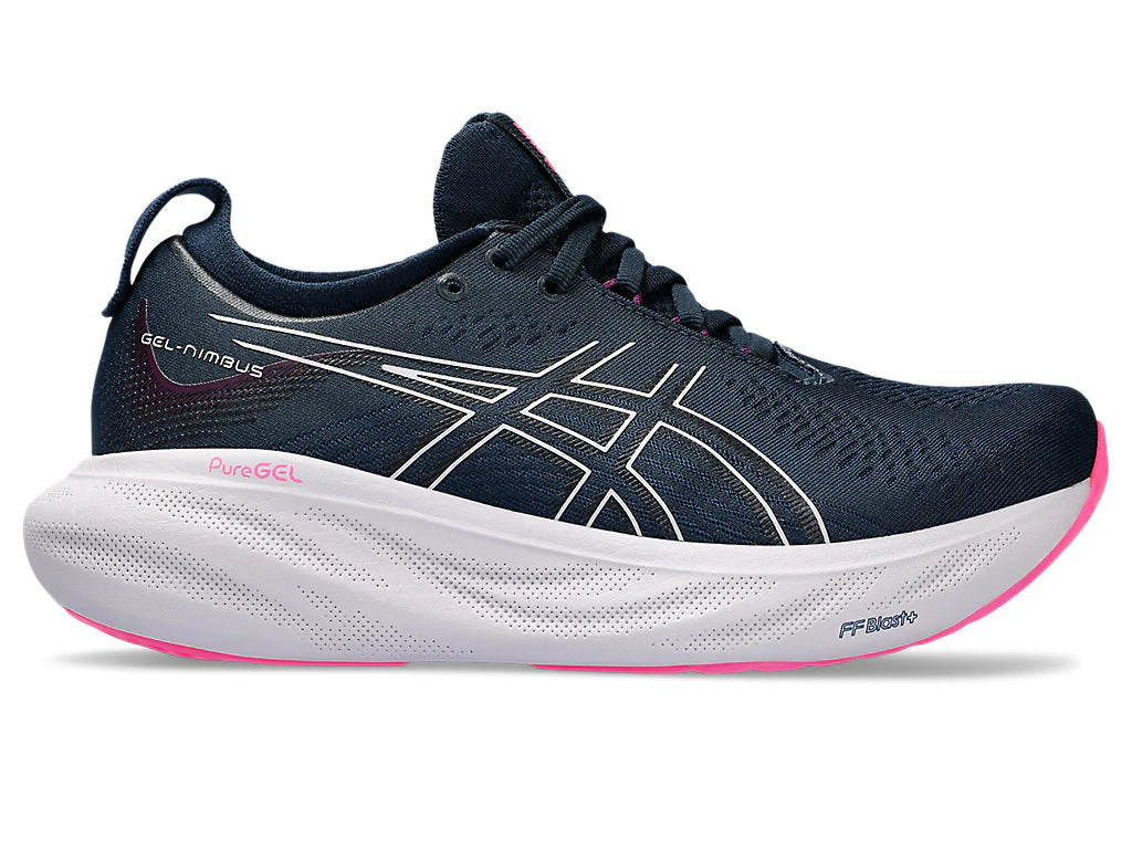 Women's Asics Gel-Nimbus 25, French Blue/Lilac Hint, 9.5 D Wide