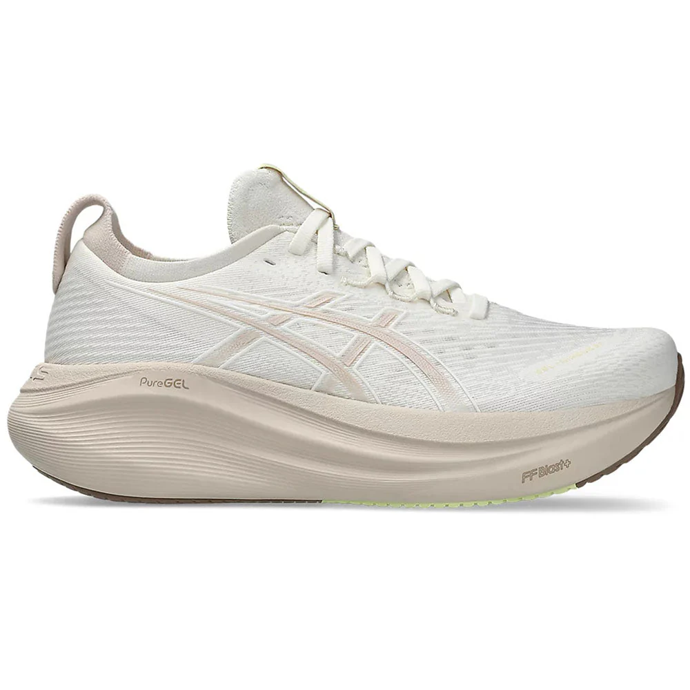 Women's Asics Gel-Nimbus 27, Cream/Mineral Beige, 11 B Medium