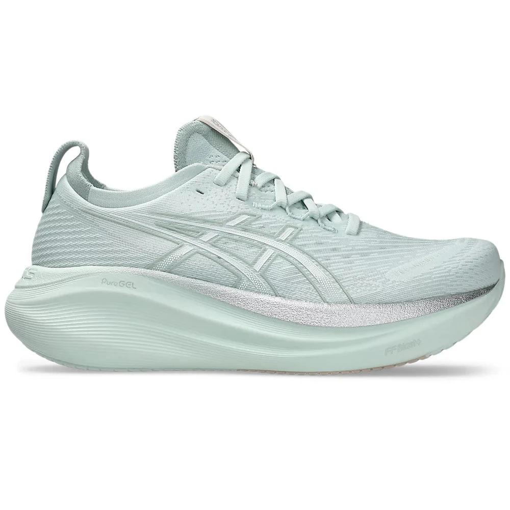 Women's Asics Gel-Nimbus 27, Pure Aqua/White, 9 B Medium