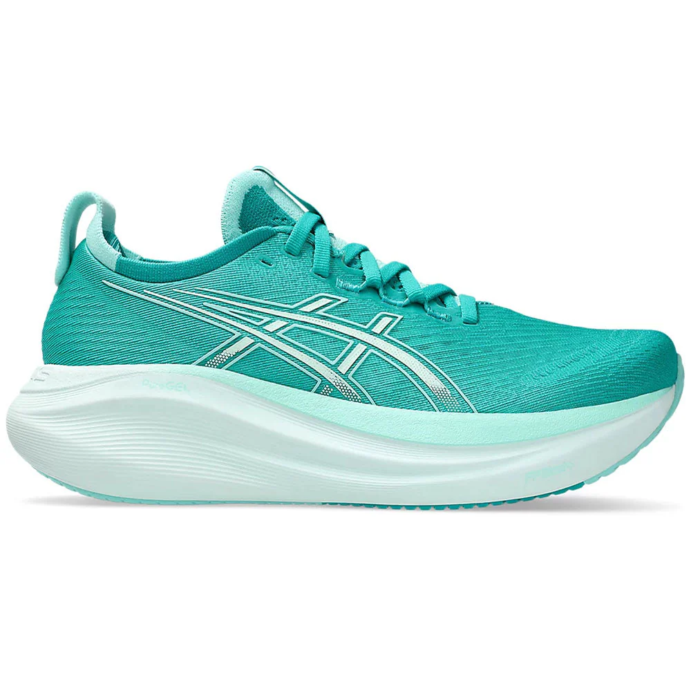 Women's Asics Gel-Nimbus 27, Wave Teal/Illuminate Mint, 10.5 B Medium