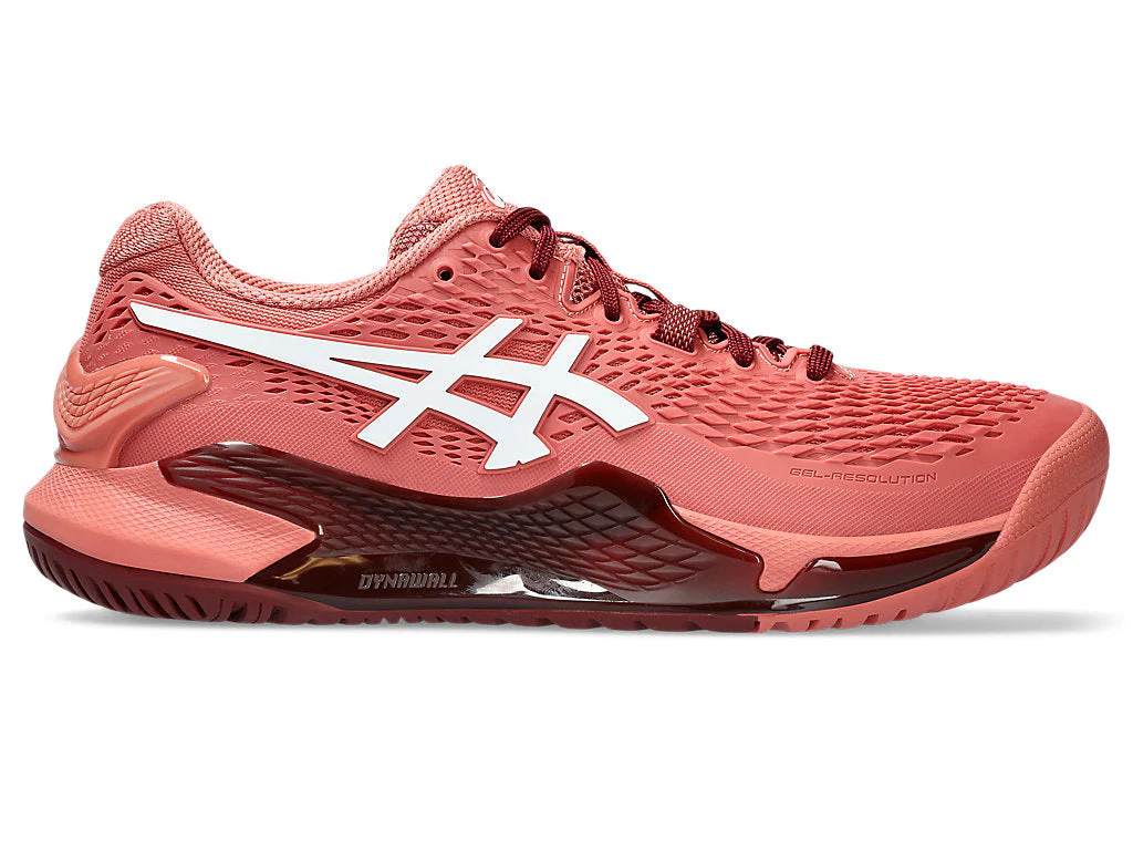 Women's Asics Gel-Resolution 9, Light Garnet/White, 10 B Medium