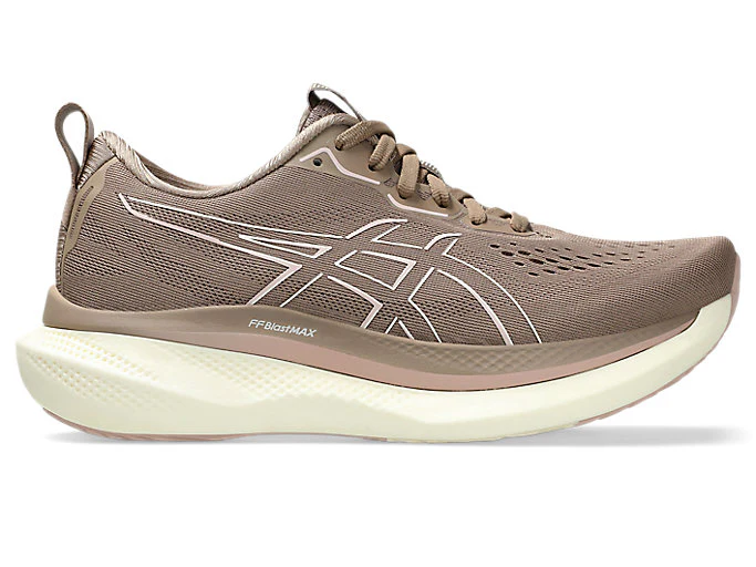 Women's Asics Glideride Max, Taupe Grey/Birch, 10 B Medium