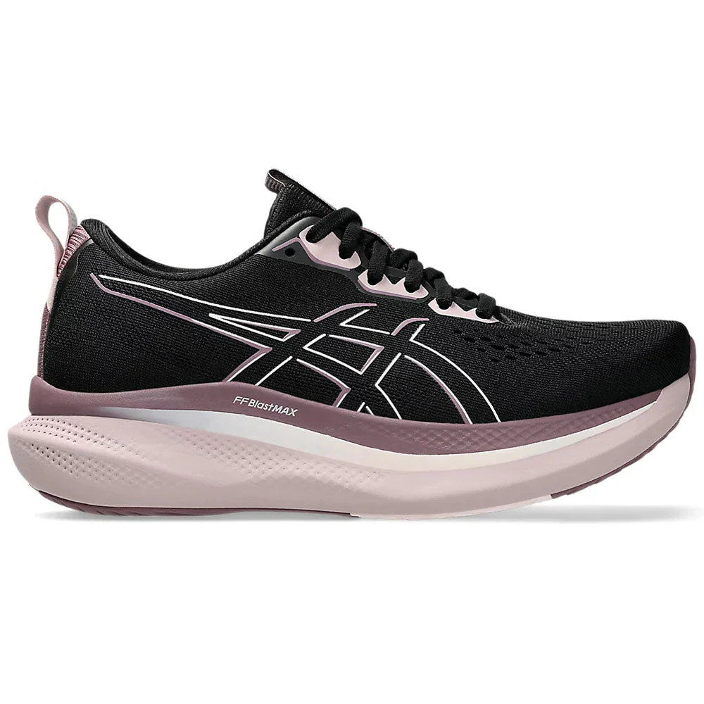 Women's Asics Glideride Max, Black/Pale Pink, 7 B Medium