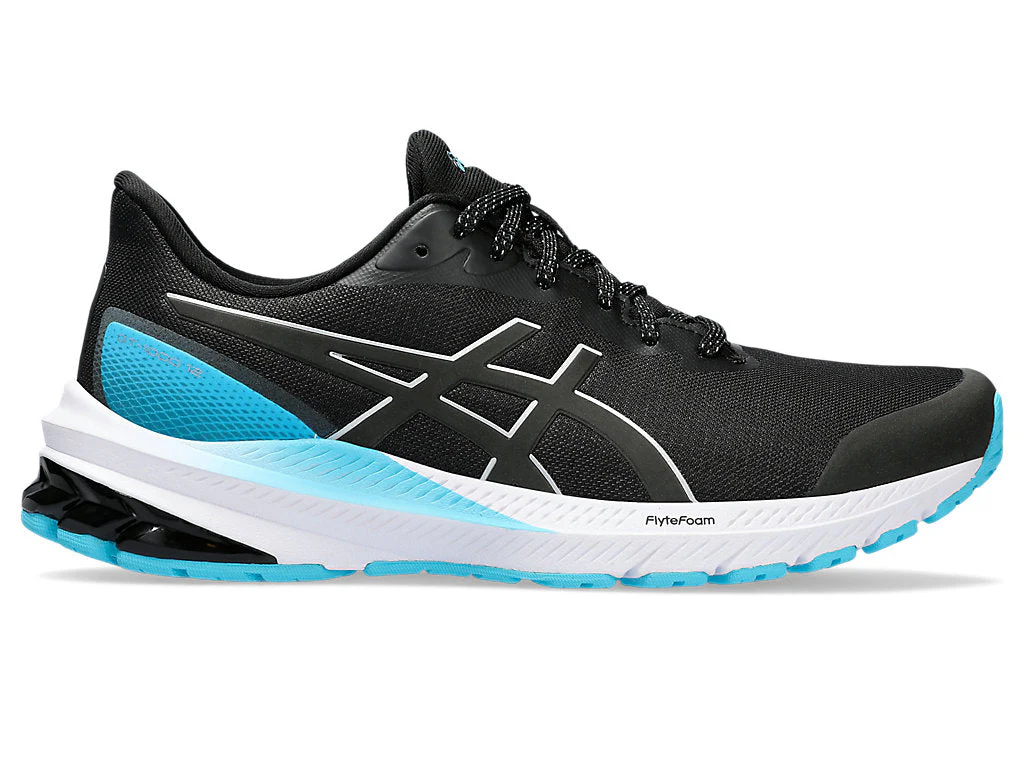 Women's Asics GT-1000 12 Lite-Show, Black/Pure Silver, 6 B Medium