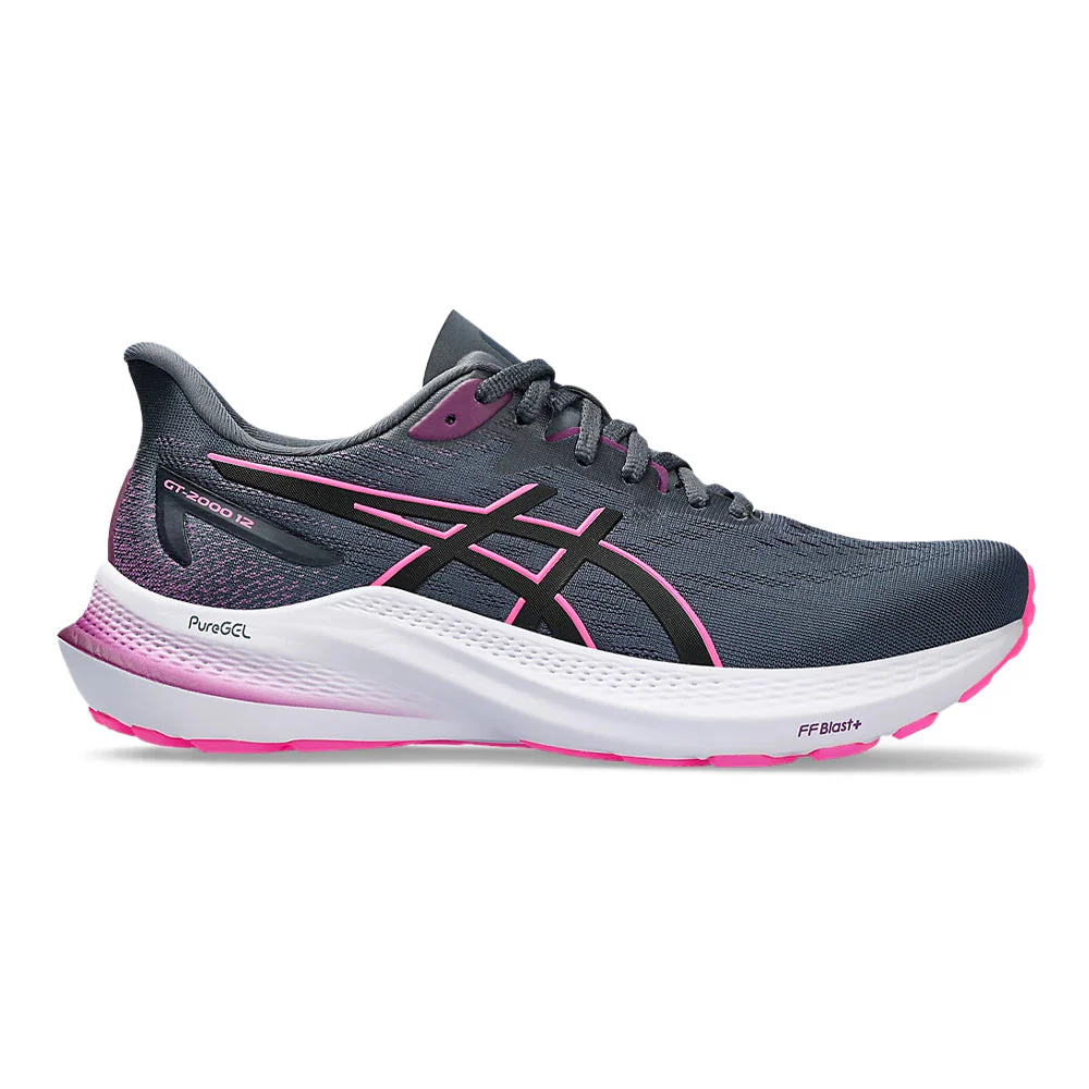 Women's Asics GT-2000 12, Tarmac/Black, 7 D Wide