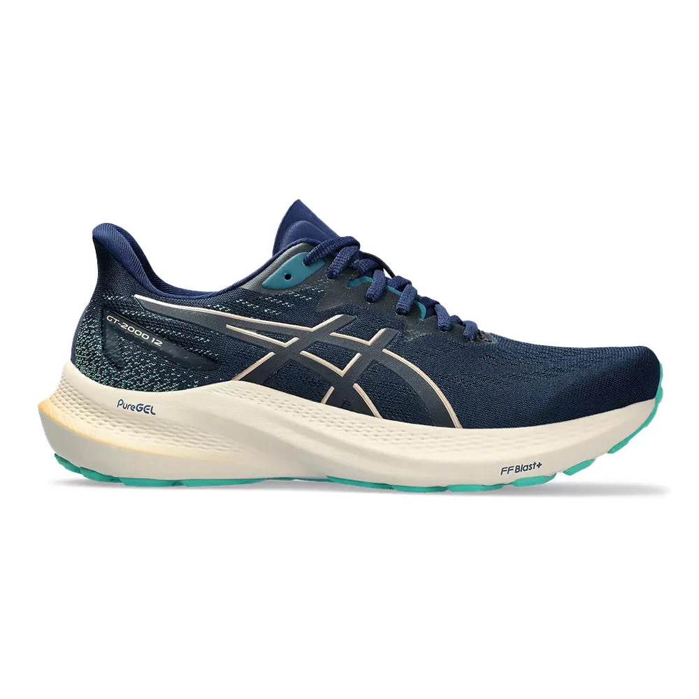 Women's Asics GT-2000 12, Blue Expanse/Champagne, 7 B Medium