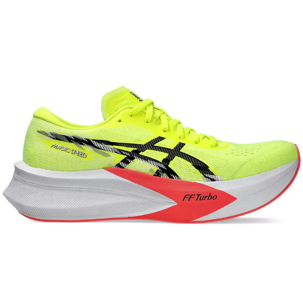 Women's Asics Magic Speed 4, Safety Yellow/Black, 7 B Medium