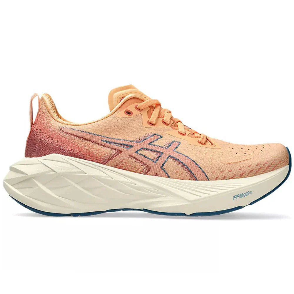 Women's Asics Novablast 4, Faded Orange/Deep Red, 8 B Medium