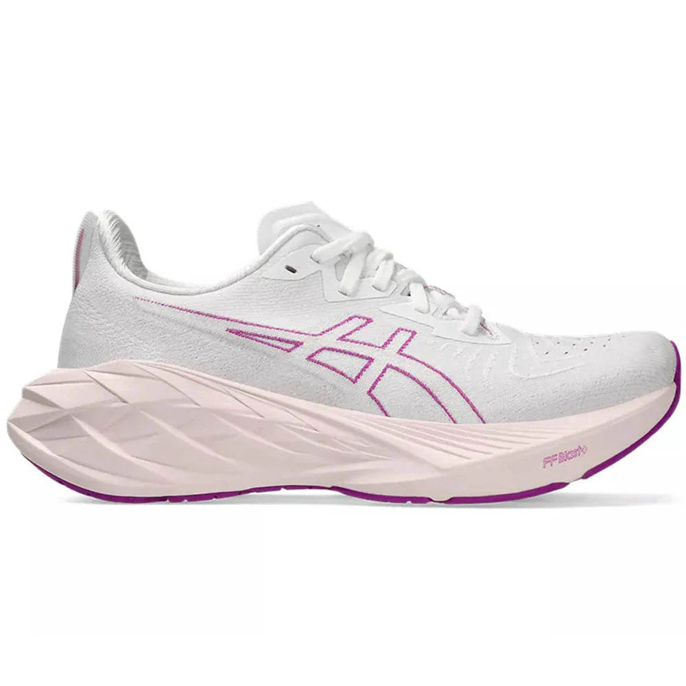 Women's Asics Novablast 4, White/Soothing Sea, 12 B Medium
