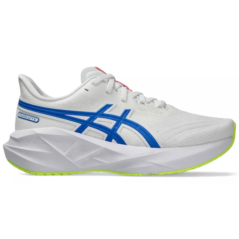 Women's Asics Novablast 5 ATC, White/Tuna Blue, 8 B Medium