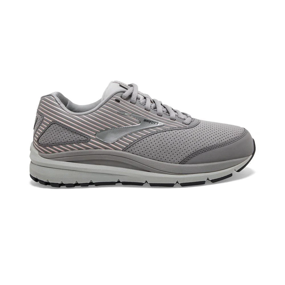 Women's Brooks Addiction Walker Suede, Alloy/Oyster/Peach, 6.5 D Wide