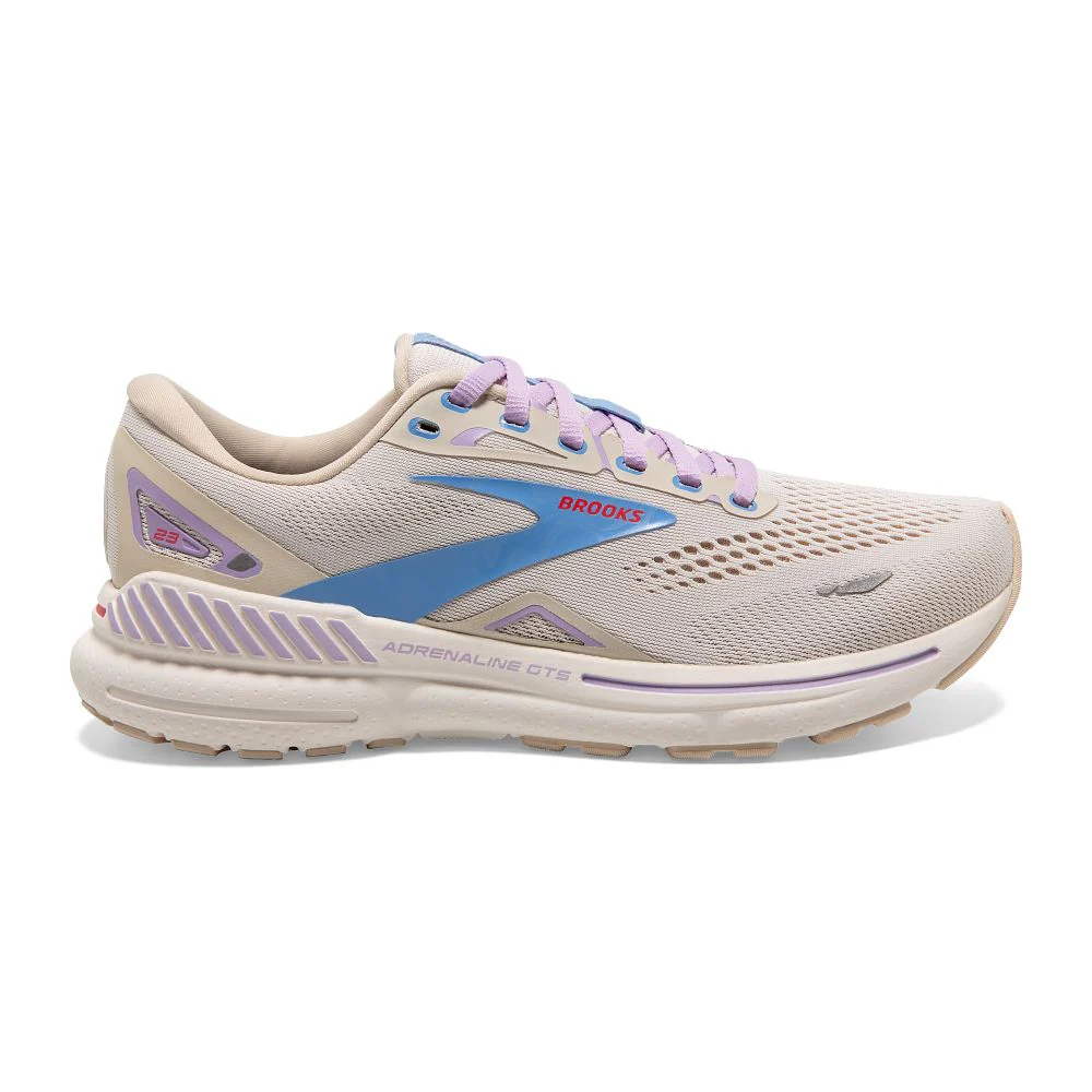 Women's Brooks Adrenaline GTS 23, Parchment/White/Vista, 10.5 B Medium