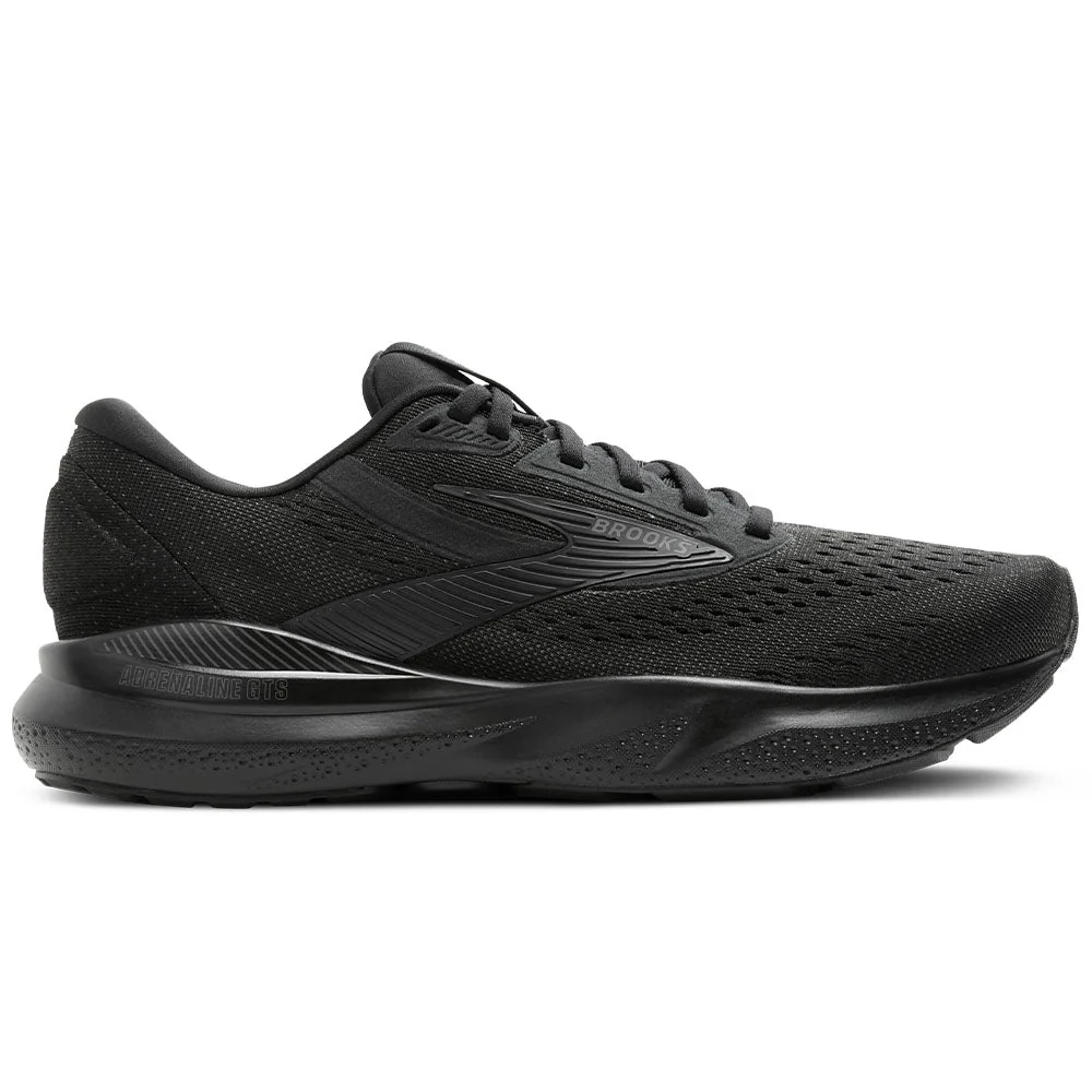 Women's Brooks Adrenaline GTS 24, Black/Black/Ebony, 11 D Wide