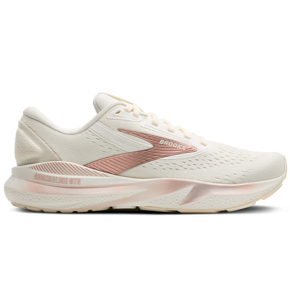 Women's Brooks Adrenaline GTS 24, Coconut/Rose Gold/White, 7 B Medium