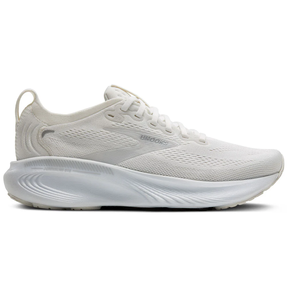 Women's Brooks Adrenaline GTS 25, White/White/Silver, 8 B Medium