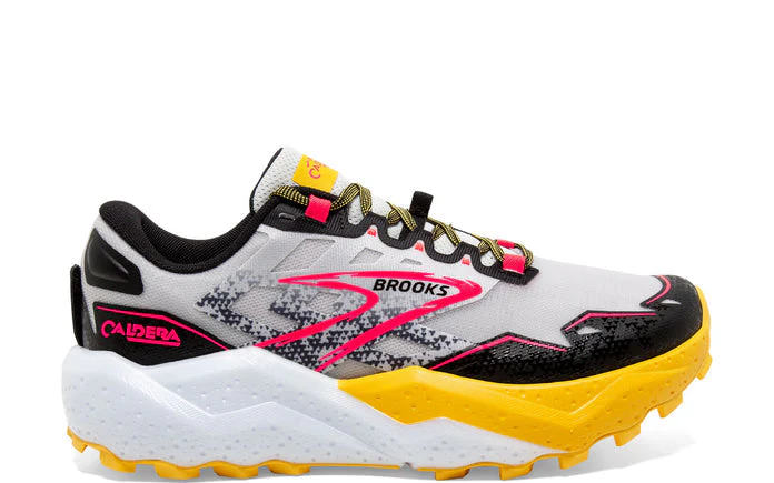 Women's Brooks Caldera 7, Lunar Rock/Lemon Chrome/Black, 11 B Medium