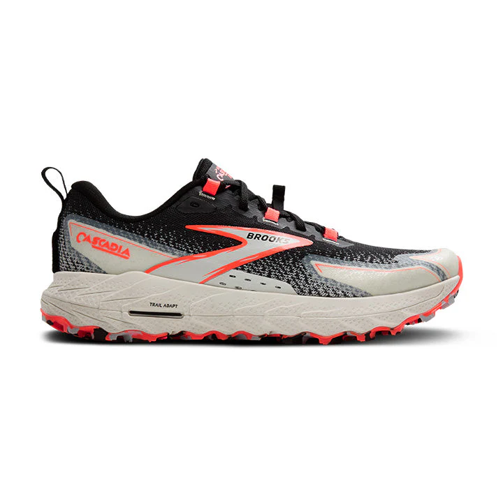 Women's Brooks Cascadia 18, Black/Blue Wash/Flame, 6.5 B Medium