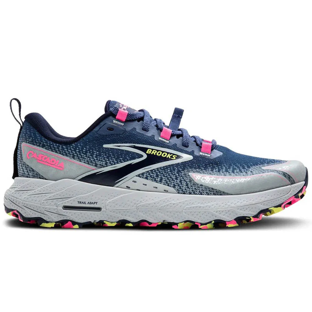 Women's Brooks Cascadia 18, Oceana/Pearl Blue/Pink, 8 B Medium