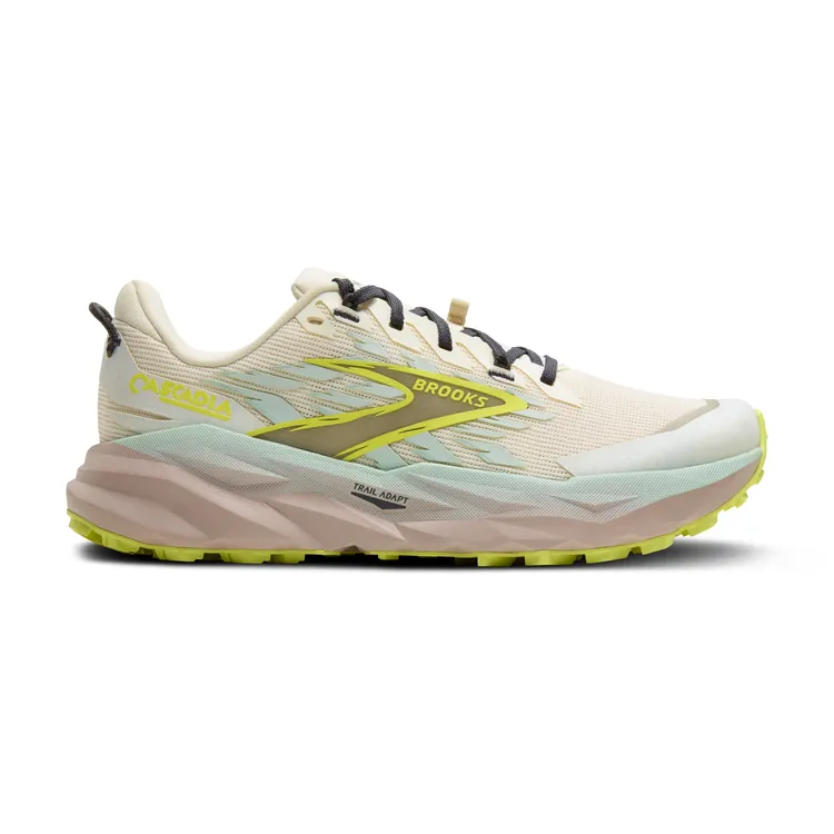 Women's Brooks Cascadia 19, Coconut/Misty Blue/Ebony, 8 D Wide