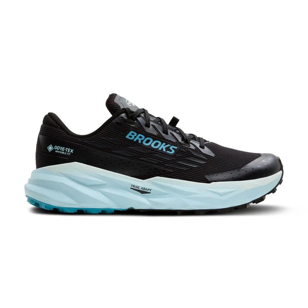 Women's Brooks Cascadia 19 GTX, Black/Ebony/Blue Flower, 9.5 B Medium