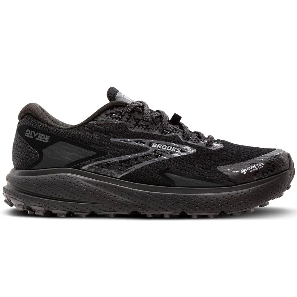 Women's Brooks Divide 5 GTX, Black/Alloy/Primer Grey, 7 B Medium