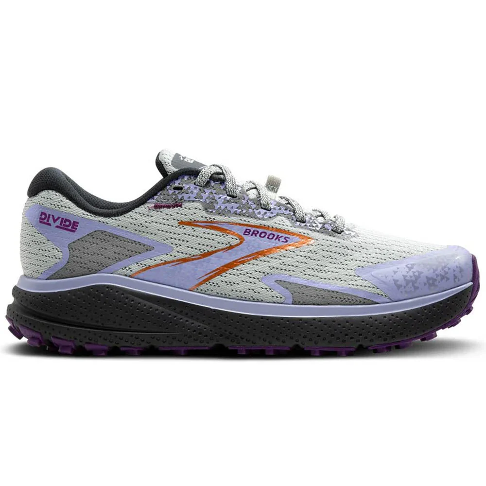 Women's Brooks Divide 5, Mercury/Ebony/Sweet Lavender, 8 B Medium