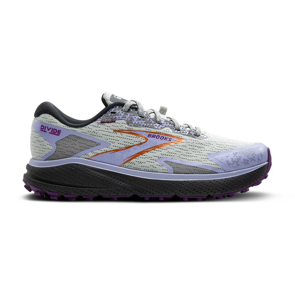 Women's Brooks Divide 5, Mercury/Ebony/Sweet Lavender, 10 B Medium