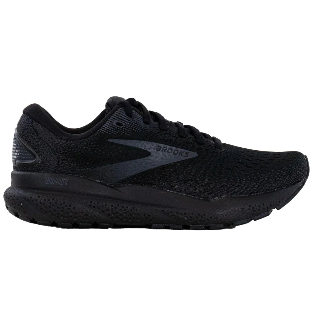 Women's Brooks Ghost 16, Black/Black/Ebony, 5.5 D Wide
