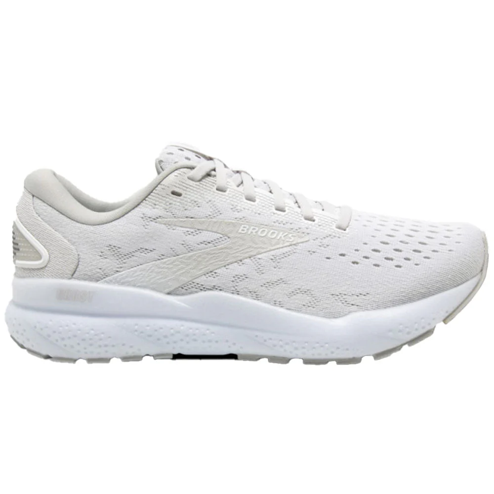 Women's Brooks Ghost 16, White/White/Grey, 5.5 B Medium