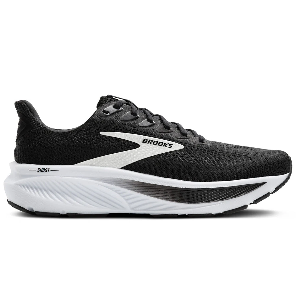 Women's Brooks Ghost 17, Black/Grey/White, 9 B Medium