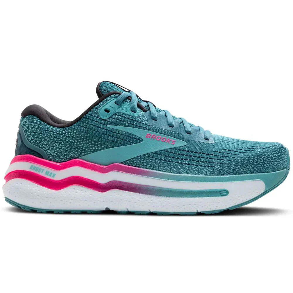 Women's Brooks Ghost Max 2, Storm Blue/Knockout Pink/Aqua, 6.5 B Medium