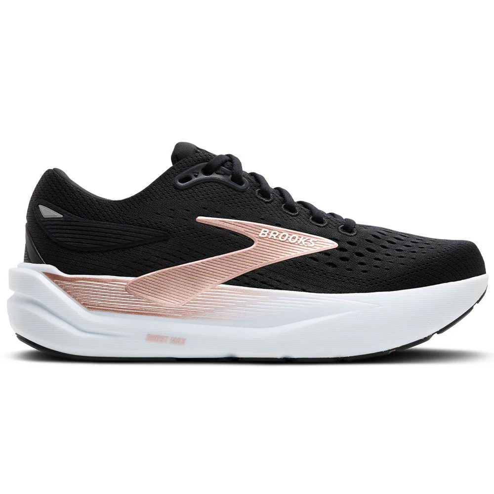 Women's Brooks Ghost Max 3, Black/Black/Rose Gold, 6.5 D Wide