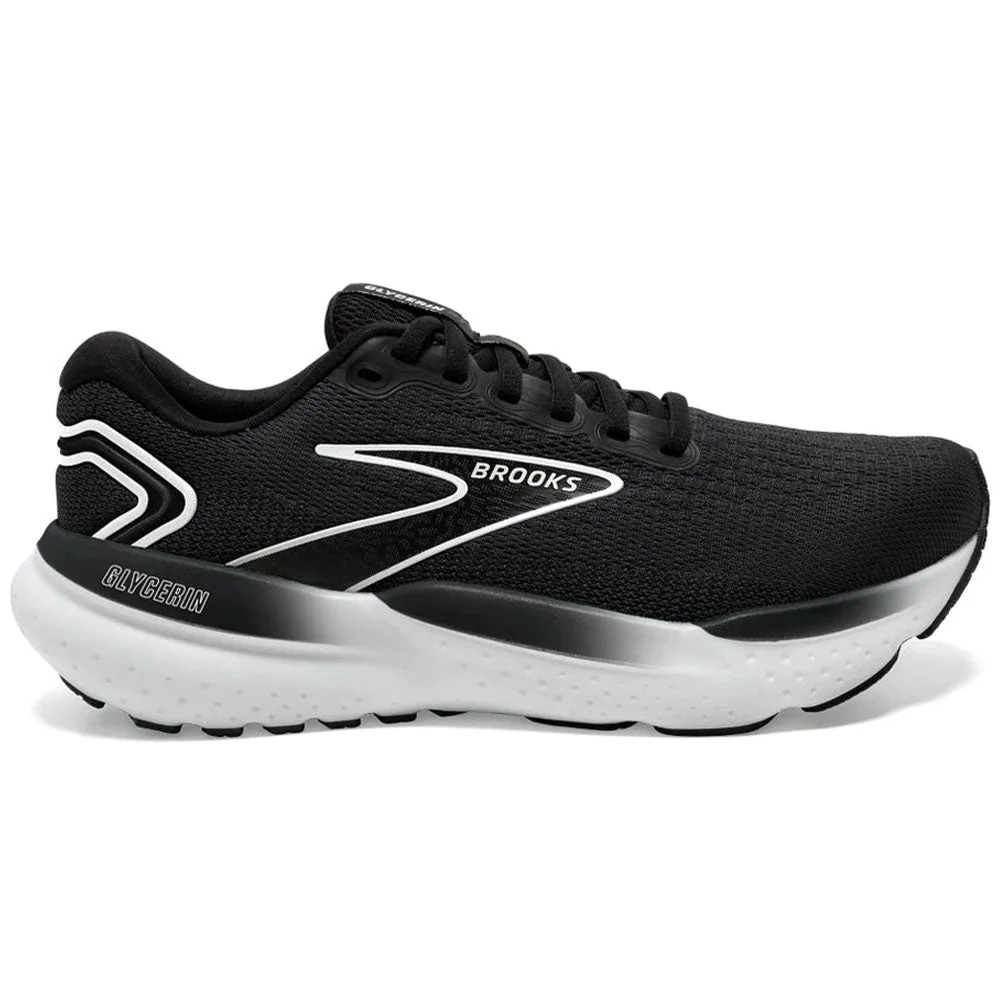 Women's Brooks Glycerin 21, Black/Grey/White, 10 B Medium