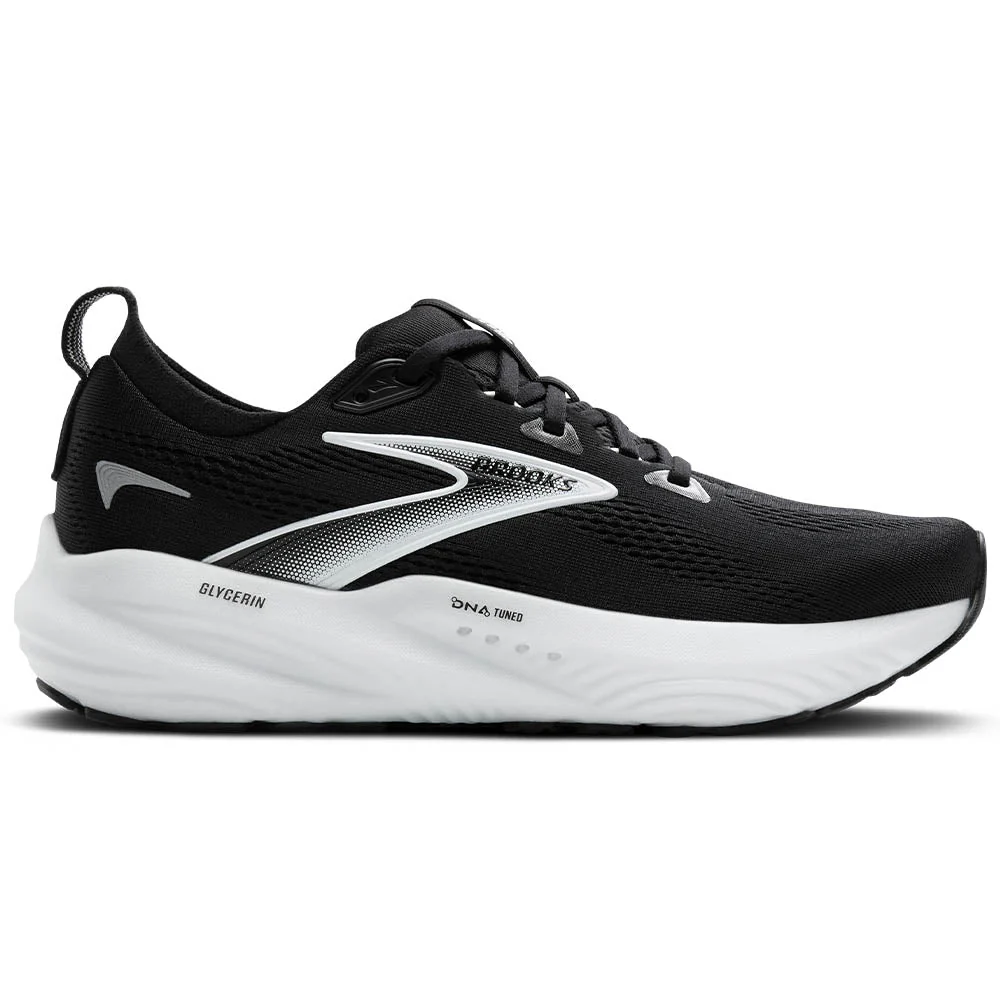 Women's Brooks Glycerin 22, Black/Grey/White, 12 D Wide