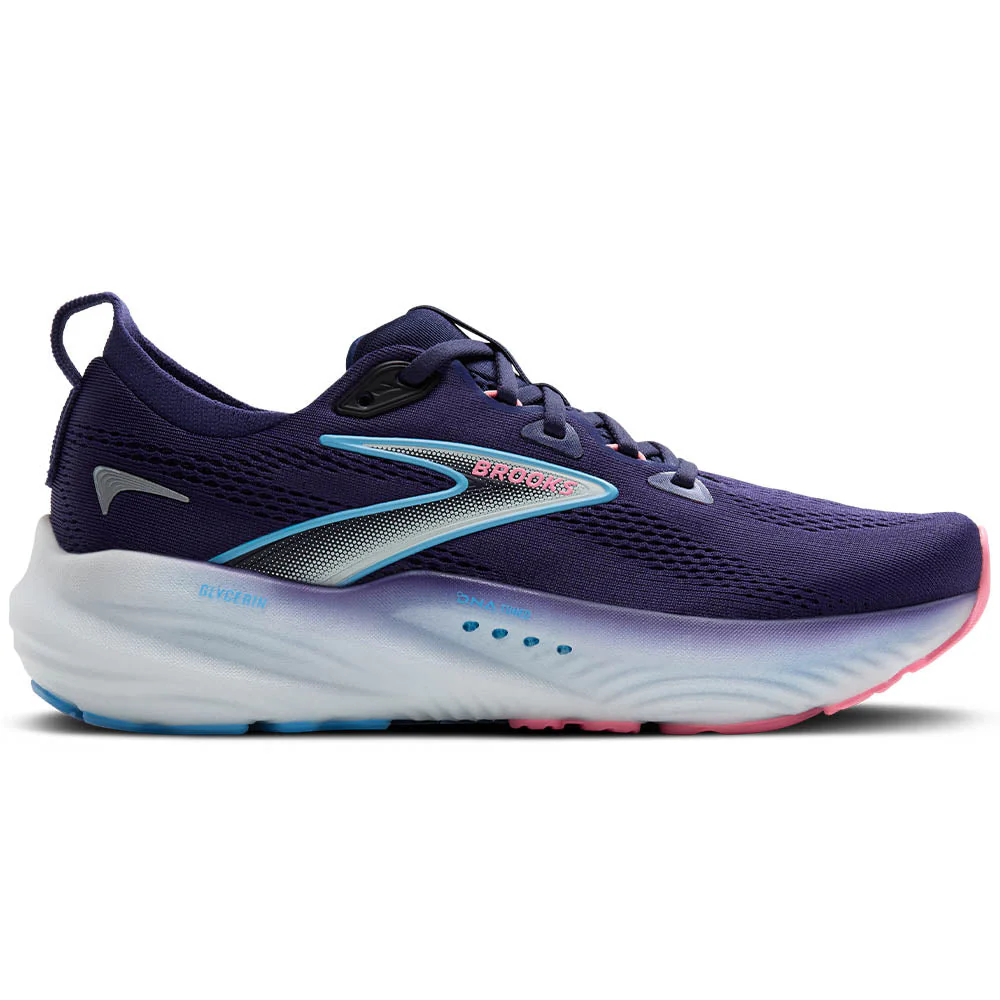 Women's Brooks Glycerin 22, Blue Ribbon/Peacoat/Dianthus, 6.5 D Wide