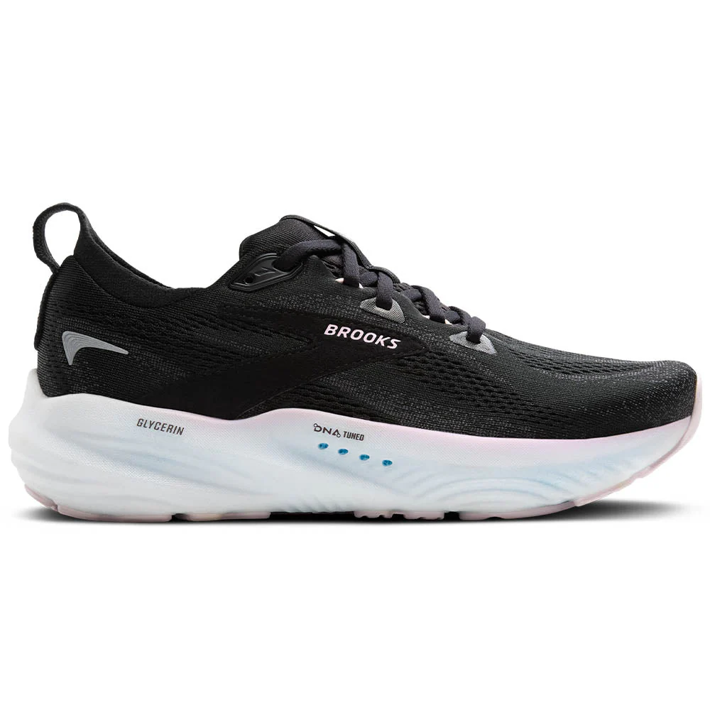 Women's Brooks Glycerin 22, Black/Orchid Ice/White, 11 B Medium