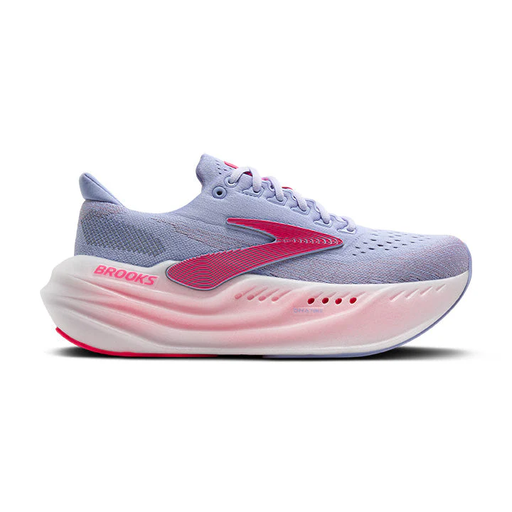 Women's Brooks Glycerin Max, Blue Heron/Diva Pink/White, 9 B Medium