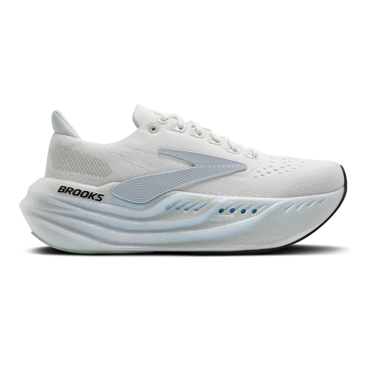 Women's Brooks Glycerin Max, Pearlized White/Bay, 9.5 B Medium