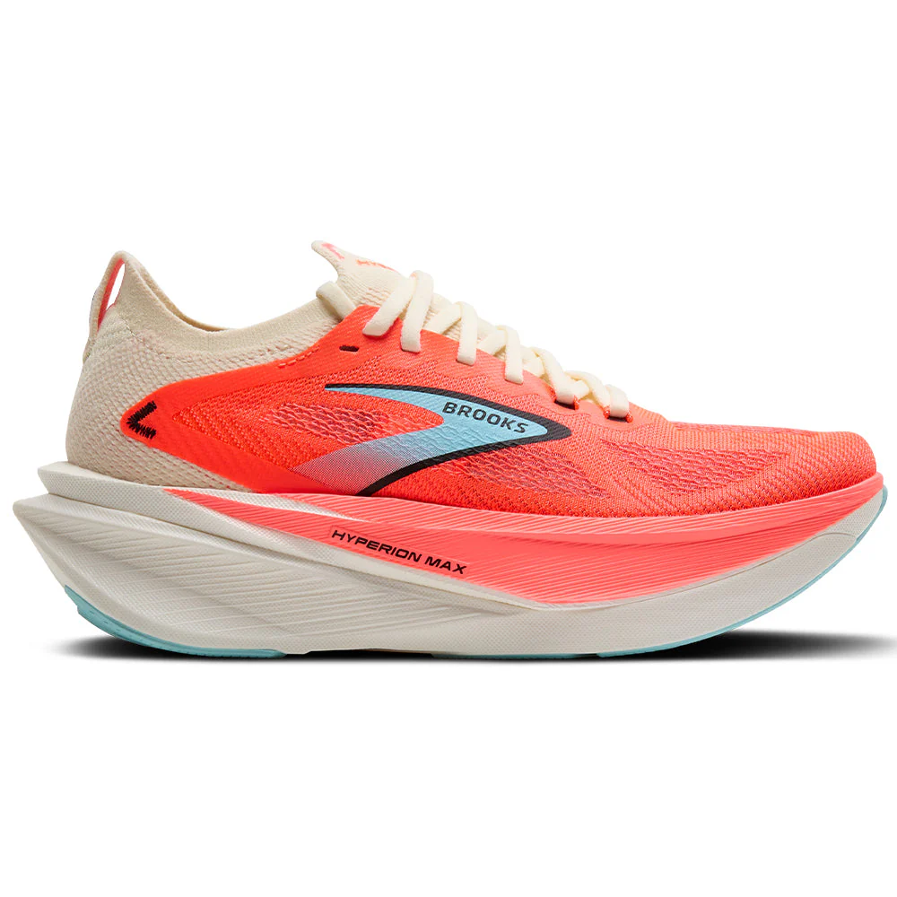 Women's Brooks Hyperion Max 3, Coconut/Fiery Coral/Atomizer, 8.5 B Medium